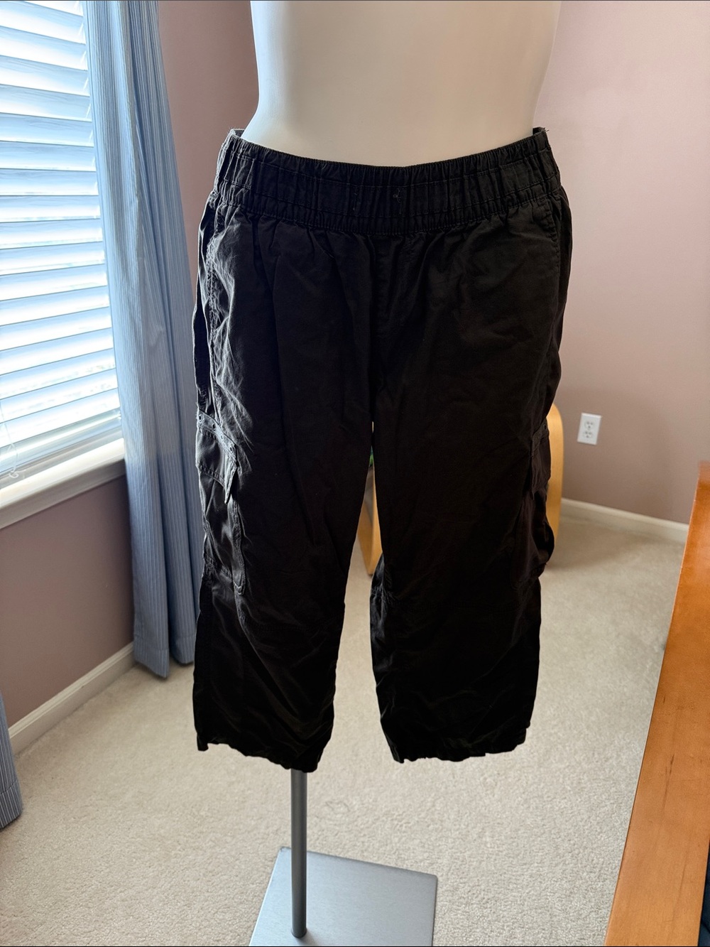 Lane Bryant Army Green Elastic-Waist Cargo Capri